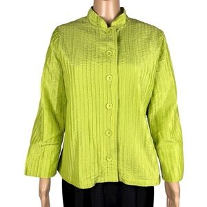 Chico's Luxe Lolyta Neon Green Jacket Size 1 US M